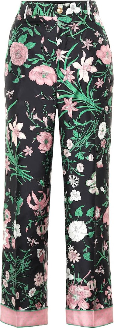 Gucci Floral silk pants