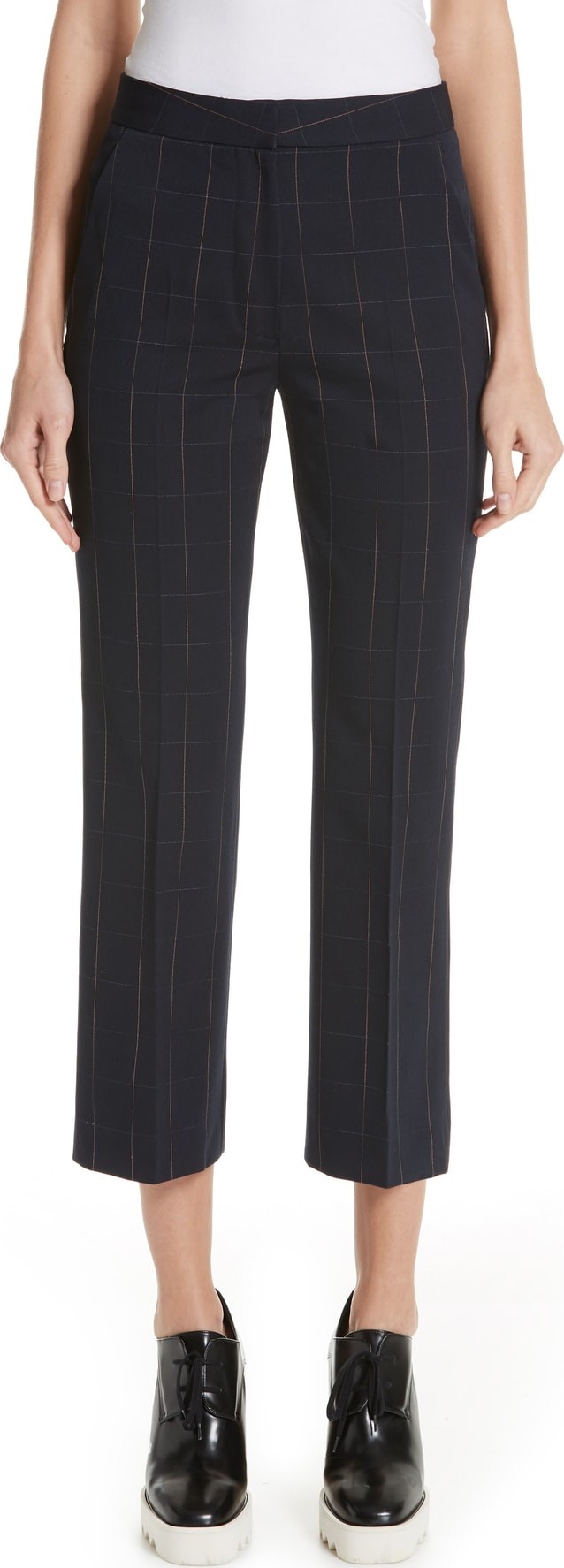 Stella McCartney Carlie Check Wool Ankle Trousers