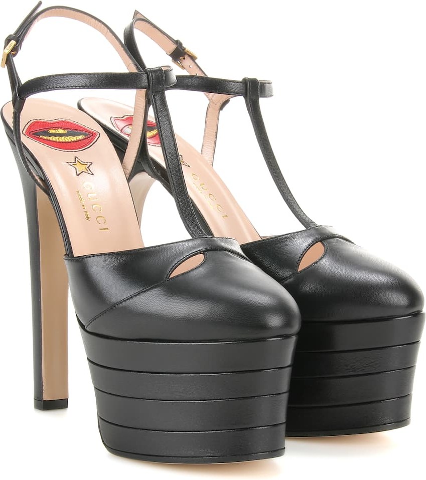 Gucci Angel Leather platform pumps