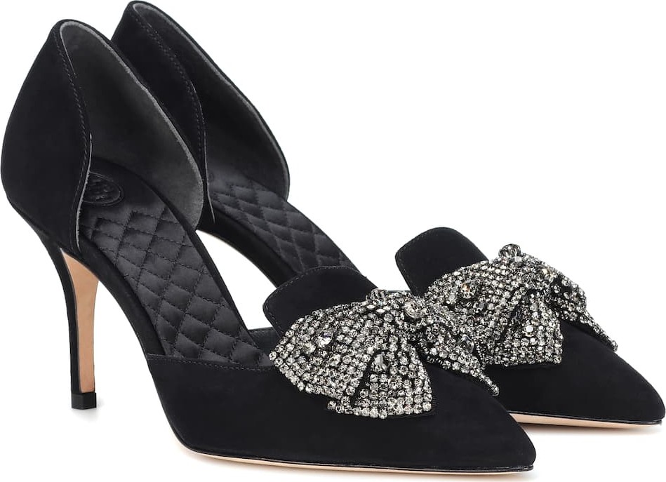 Tory Burch Esme embellished suede pumps