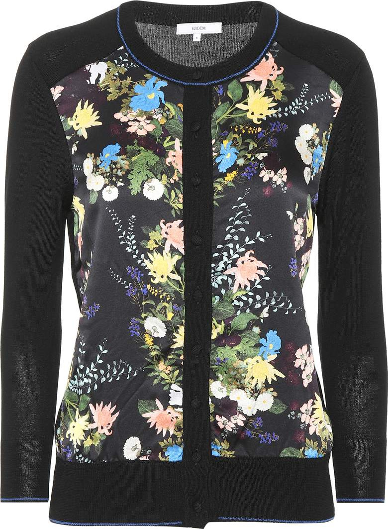 Erdem Wool and silk-blend floral cardigan