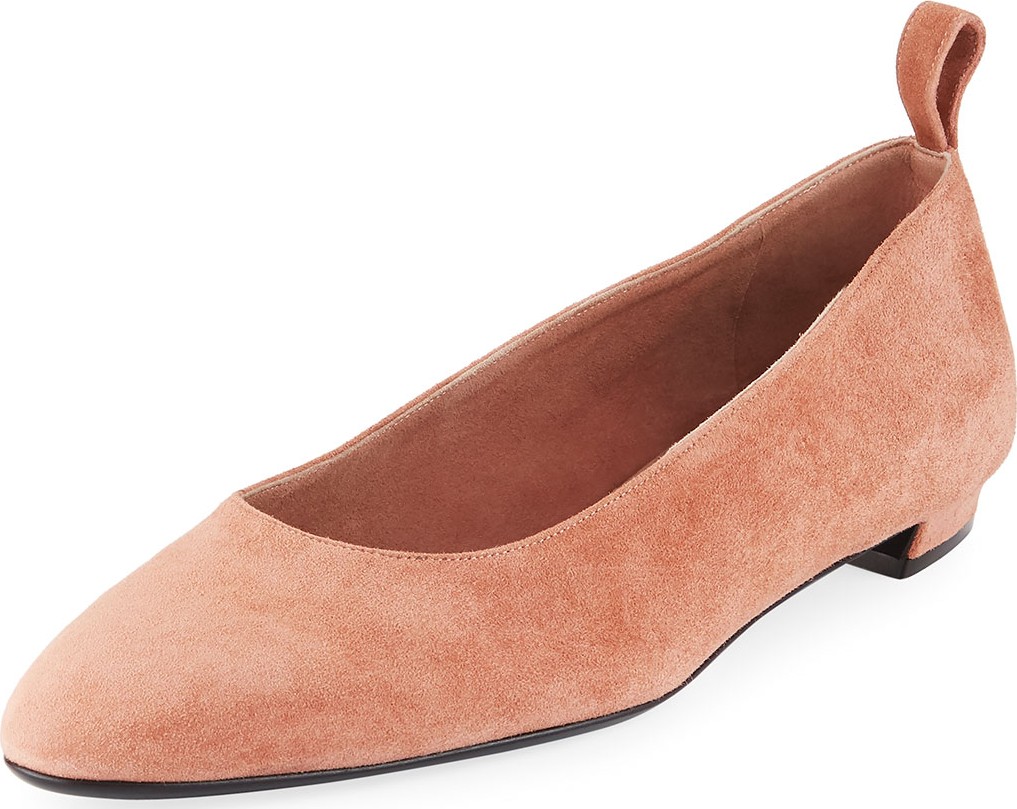 THE ROW Pointed Suede Ballet Flats