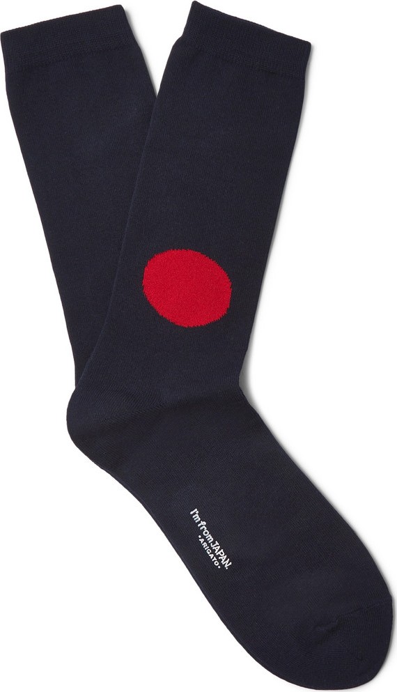 Blue Blue Japan Intarsia Cotton-Blend Socks