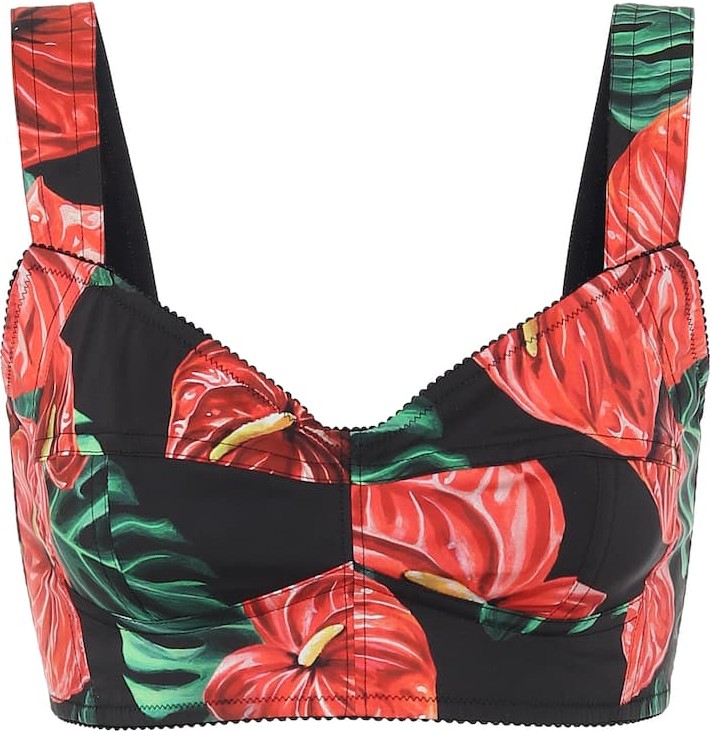 Dolce & Gabbana Floral cotton-blend bustier