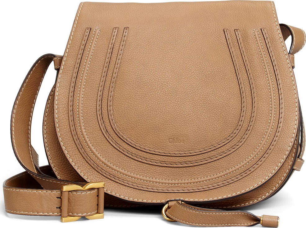 Chloe Marcie Medium Leather Crossbody Bag  Nut