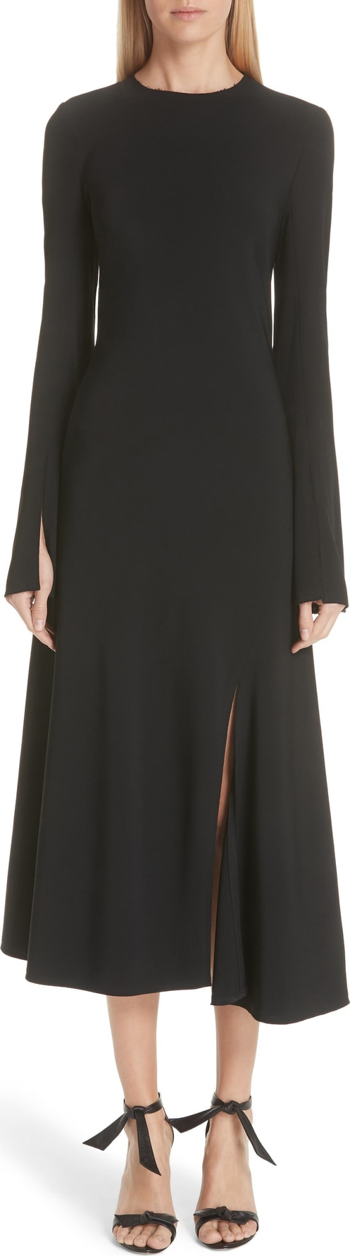 Khaite Split Cuff Asymmetrical Midi Dress