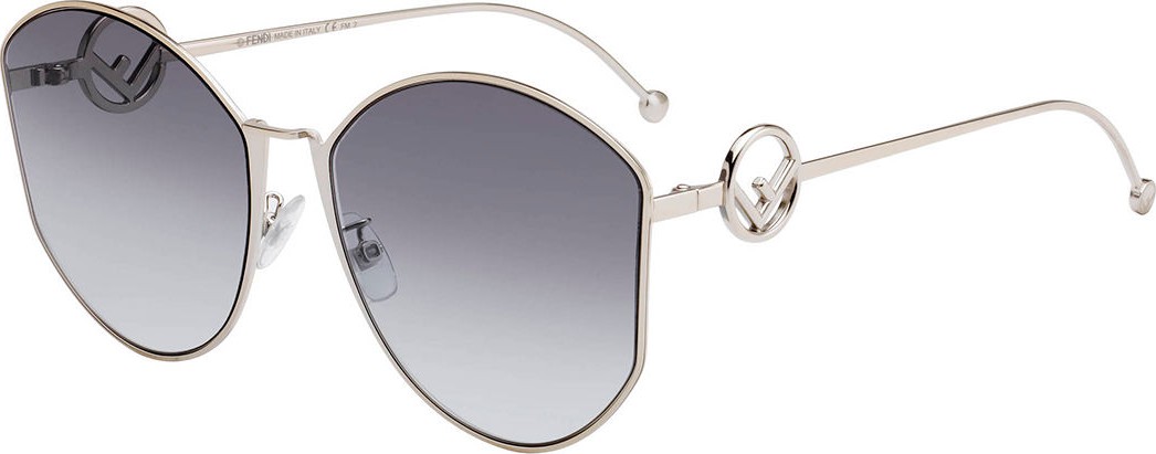 Fendi Round Gradient Metal Sunglasses