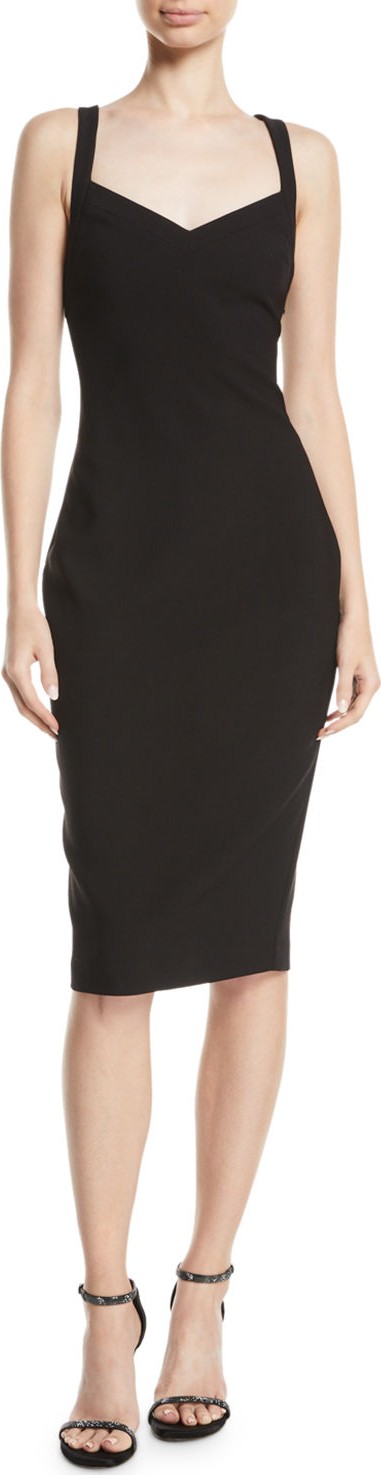 LIKELY Alexia Cross-Back V-Neck Midi Dress