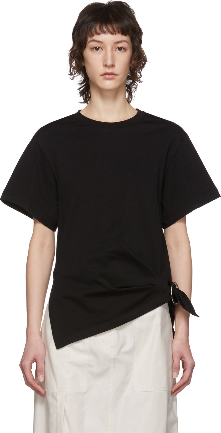 3.1 Phillip Lim Black Gathered Ring T-Shirt