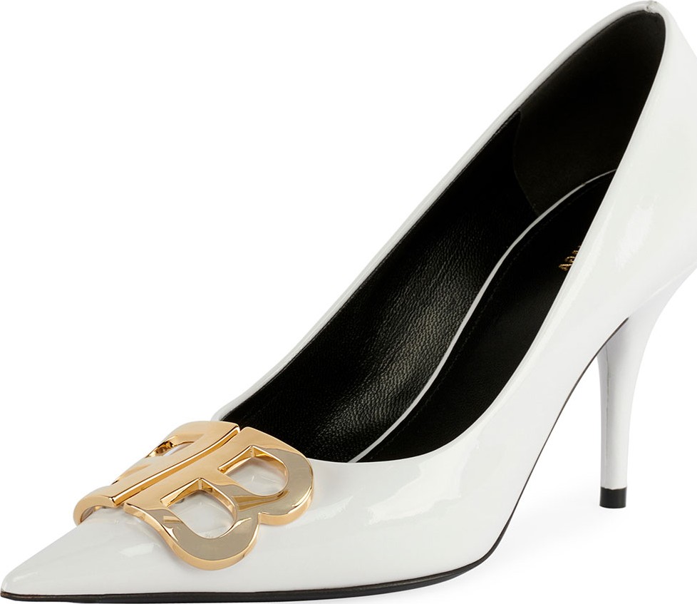 Balenciaga BB Logo Leather Pumps