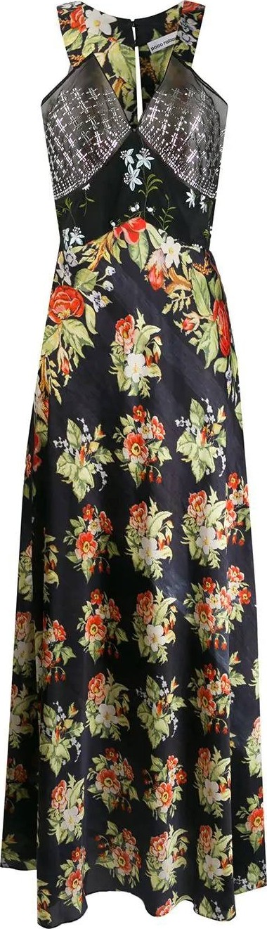 Paco Rabanne floral print maxi dress