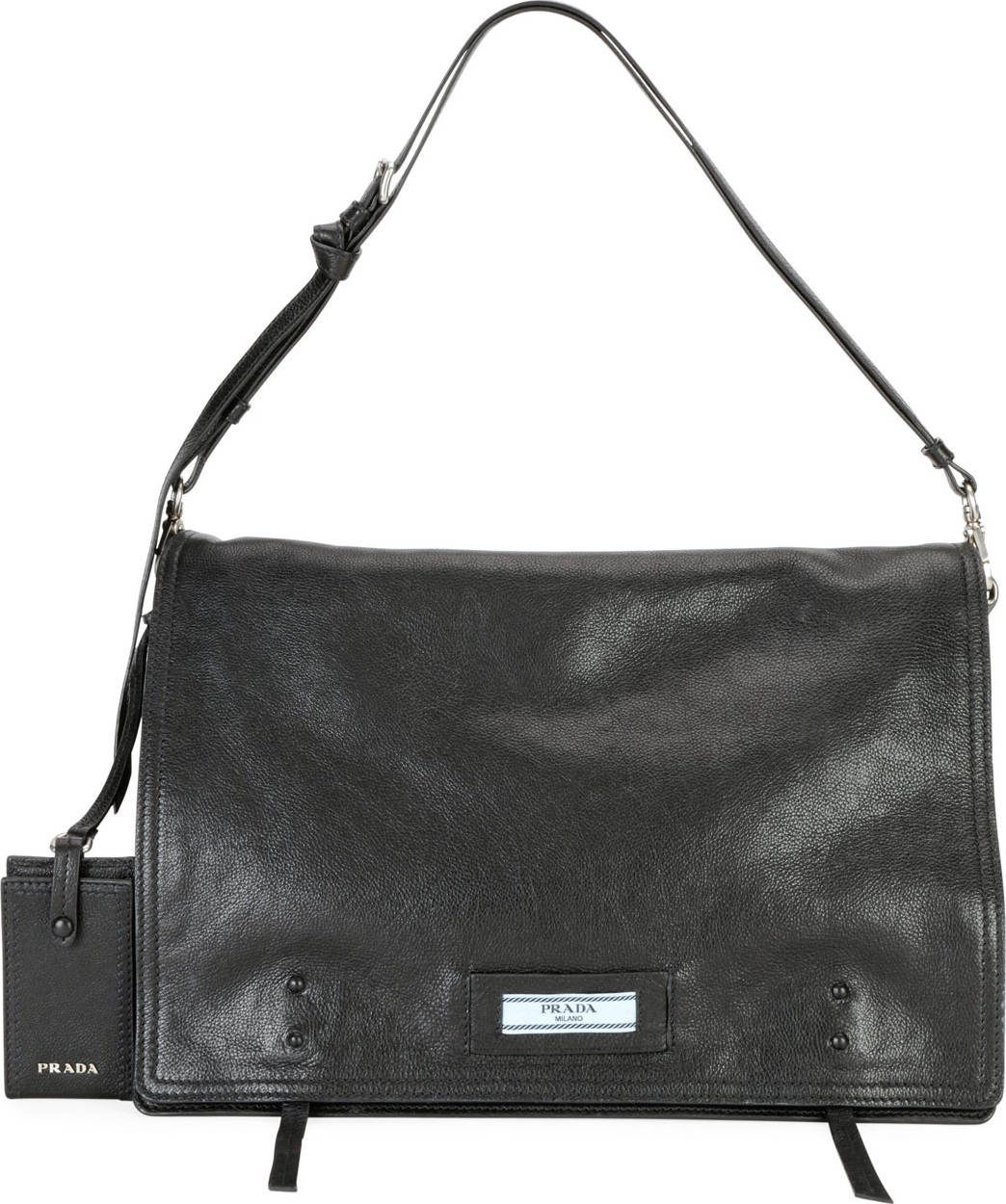 Prada Etiquette Large Glace Calf Leather Shoulder Bag