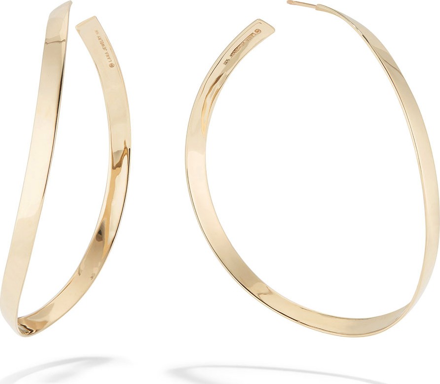 Lana 14k Gold Curve Wave Hoop Earrings