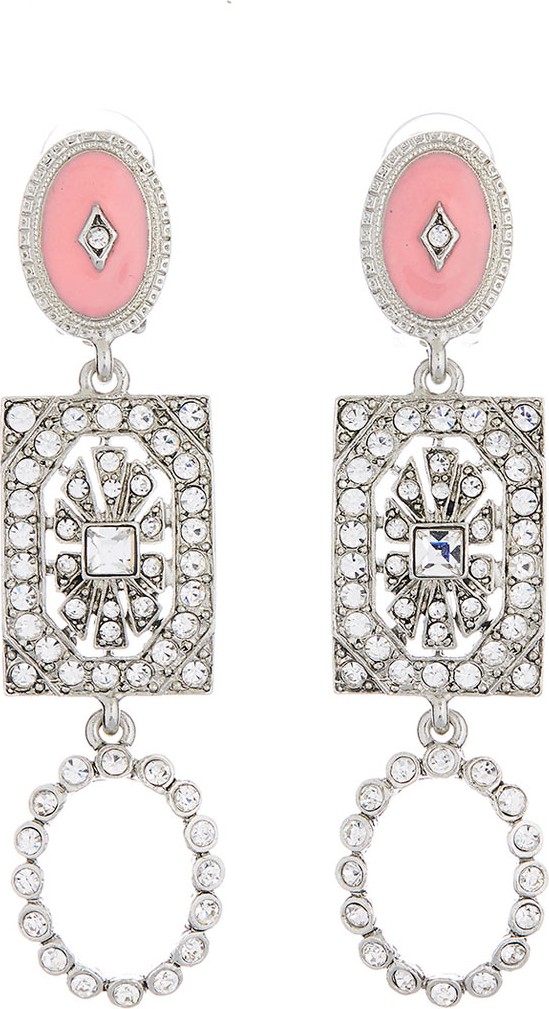Oscar De La Renta Triple-Drop Clip-On Earrings