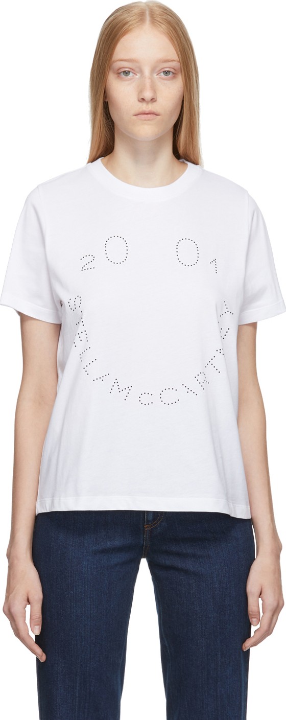 Stella McCartney White '2001' Happy T-Shirt