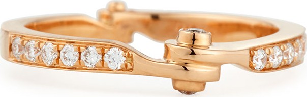 Borgioni 18K Rose Gold Diamond Handcuff Band Ring, Size 7.5