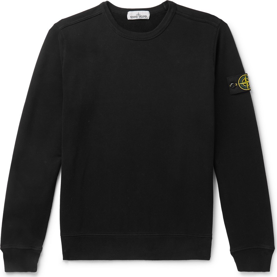 Stone Island Logo-Appliquéd Fleece-Back Cotton-Jersey Sweatshirt