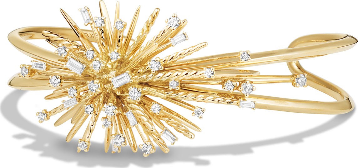 David Yurman Supernova Cuff Bracelet with Diamonds in 18K Gold