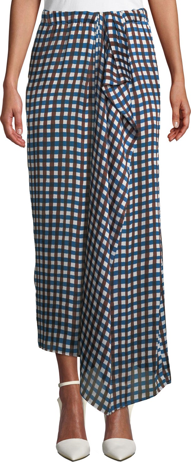 Christian Wijnants Soko Draped Check Long Skirt