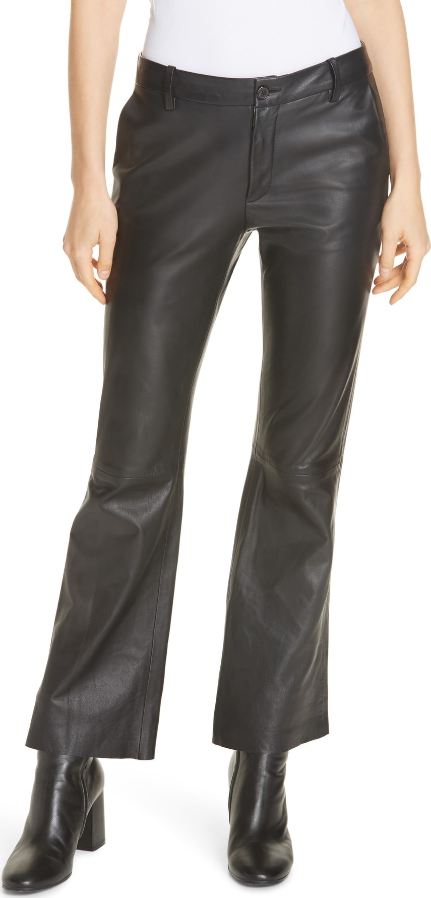 Nili Lotan Caden Lambskin Flare Pants