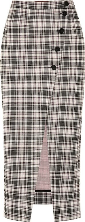 Alexachung Checked midi skirt