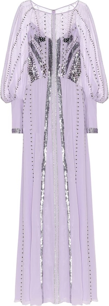 Temperley London Queenie embellished silk-blend gown