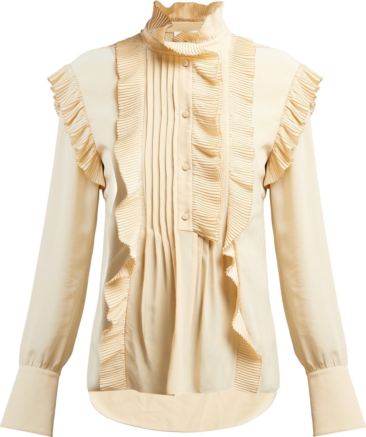 Chloe Ruffled crepe de Chine blouse
