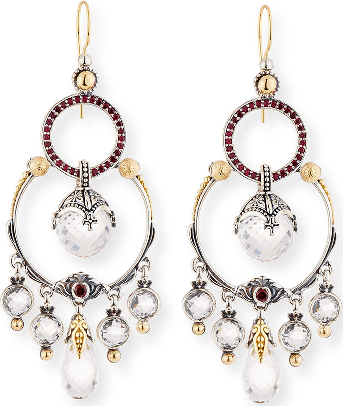 Konstantino Pythia Corundum & Crystal Dangle Earrings