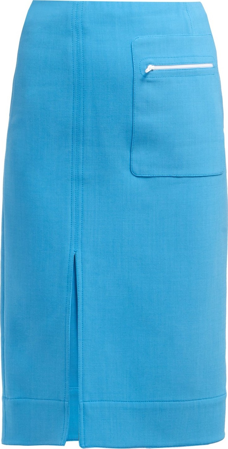 Kwaidan Editions Patch-pocket double-faced crepe pencil skirt