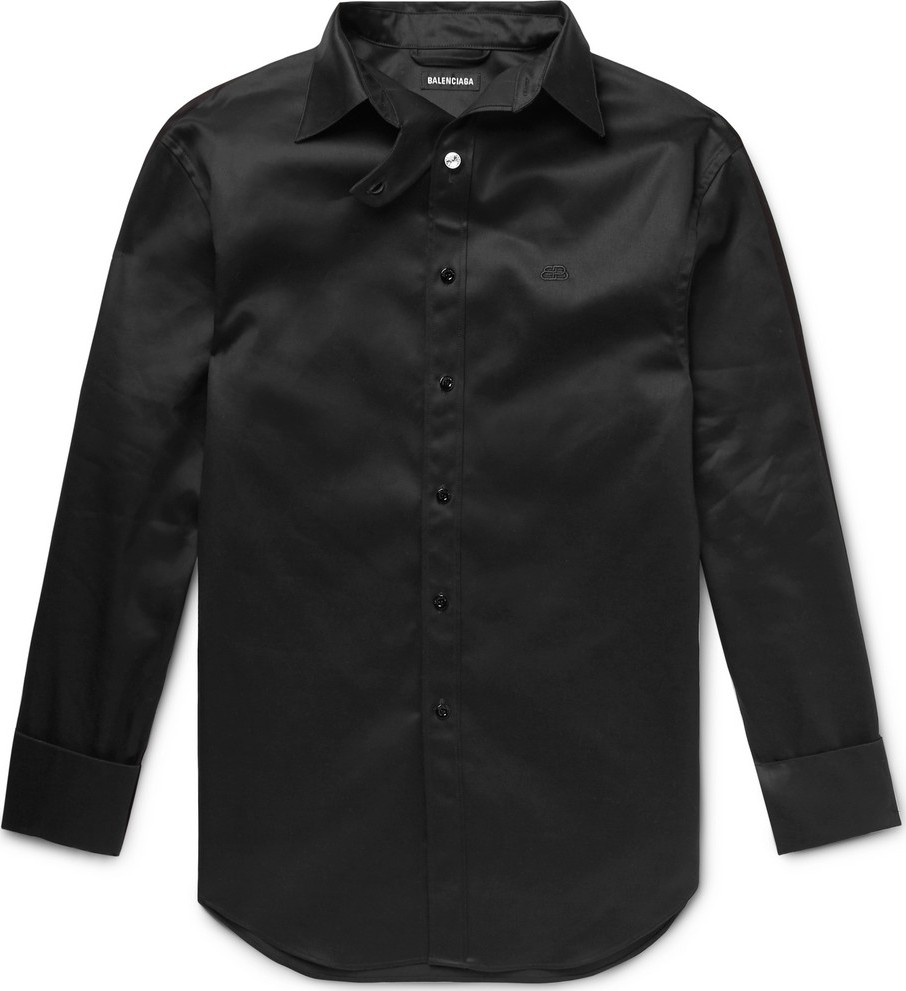 Balenciaga Oversized Printed Cotton-Satin Shirt