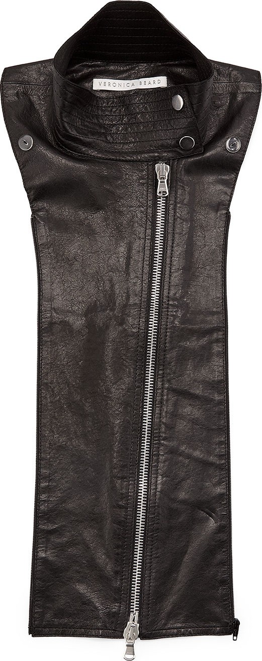 Veronica Beard Lamb Leather Moto Dickey