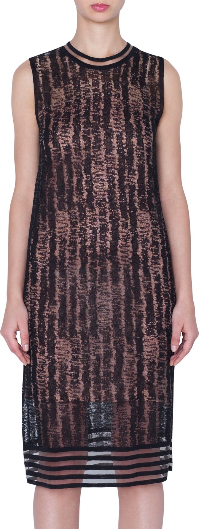 Akris Scribble Jacquard Linen Blend Dress