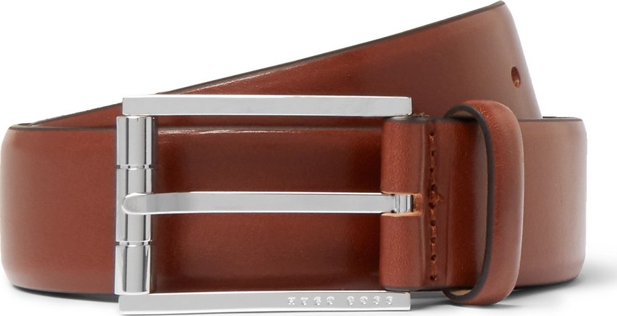 HUGO BOSS 3.5cm Brown Coris Leather Belt