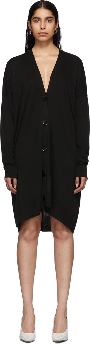 MM6 Maison Margiela Black Logo Cardigan Dress