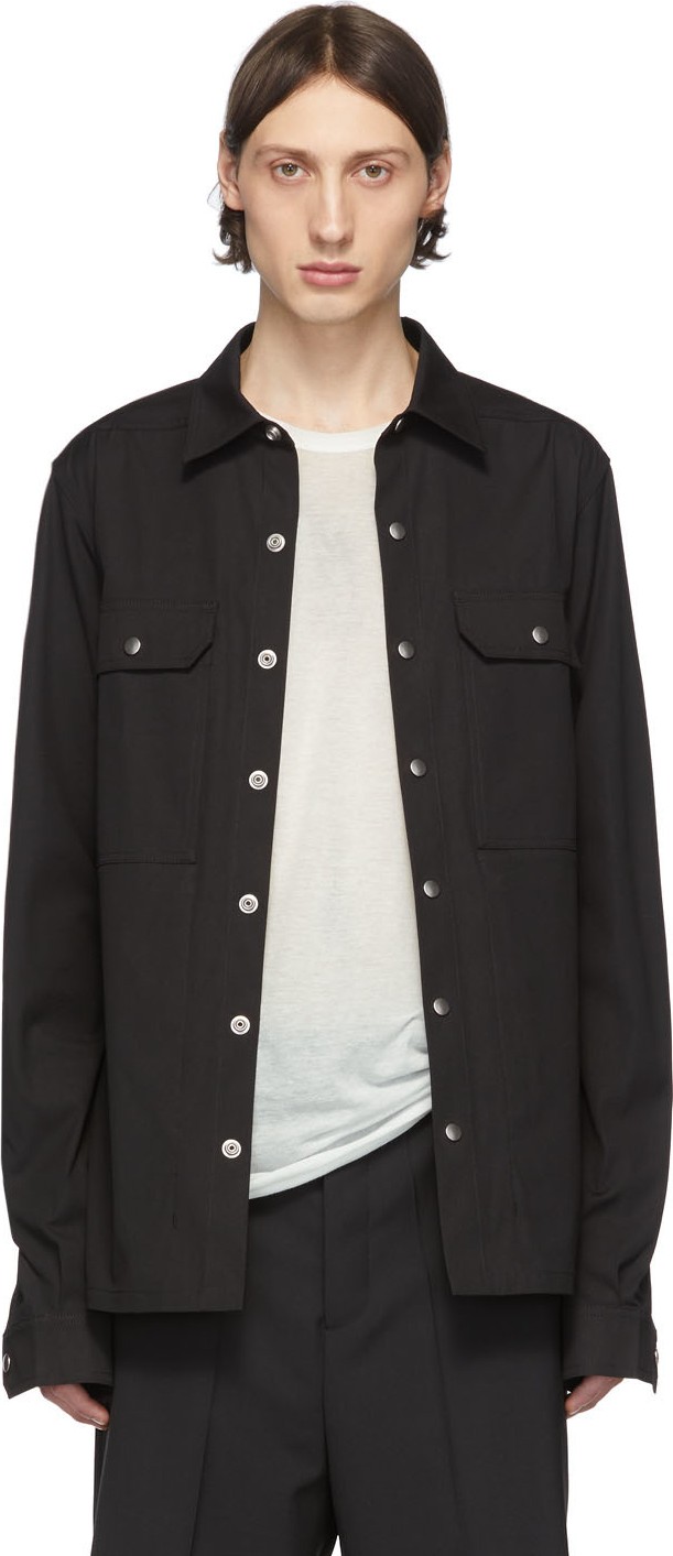 Rick Owens Black Canvas Shirt