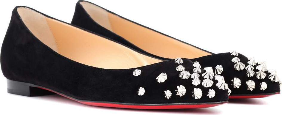 Christian Louboutin Drama studded suede ballet flats