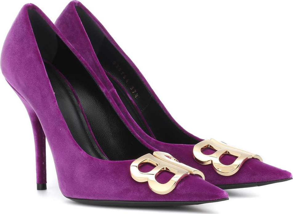 Balenciaga BB velvet pumps