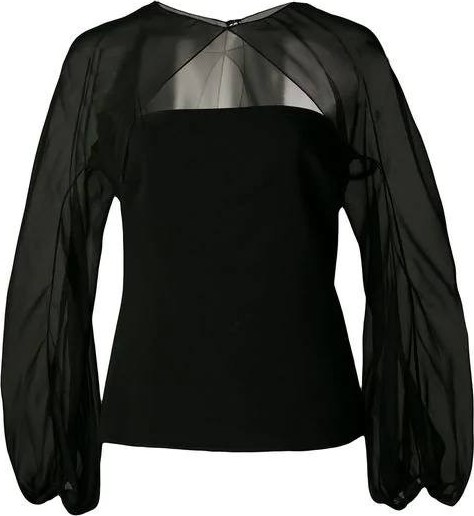 Cushnie sheer sleeve top