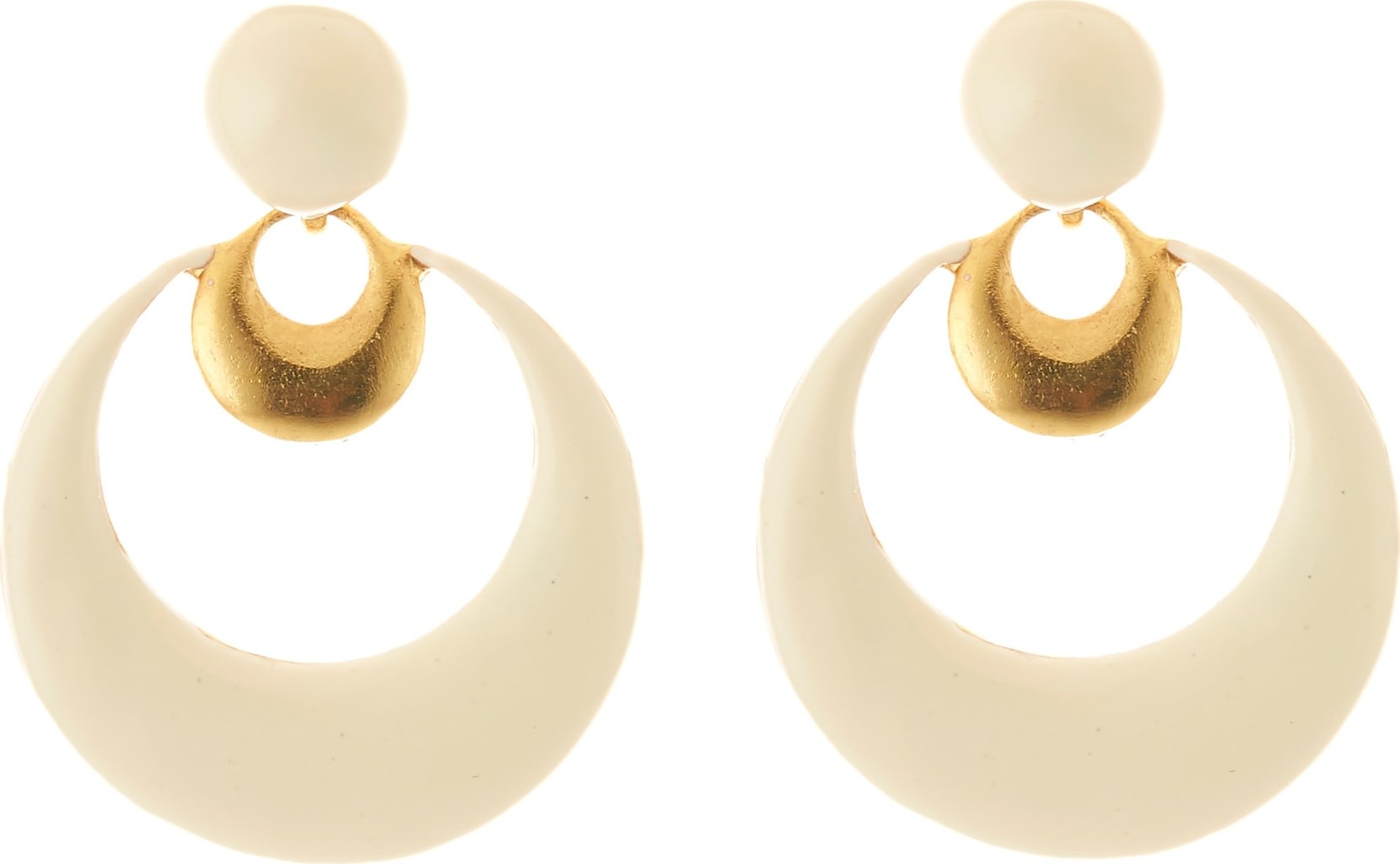 Oscar De La Renta Small Moon Drop Earrings