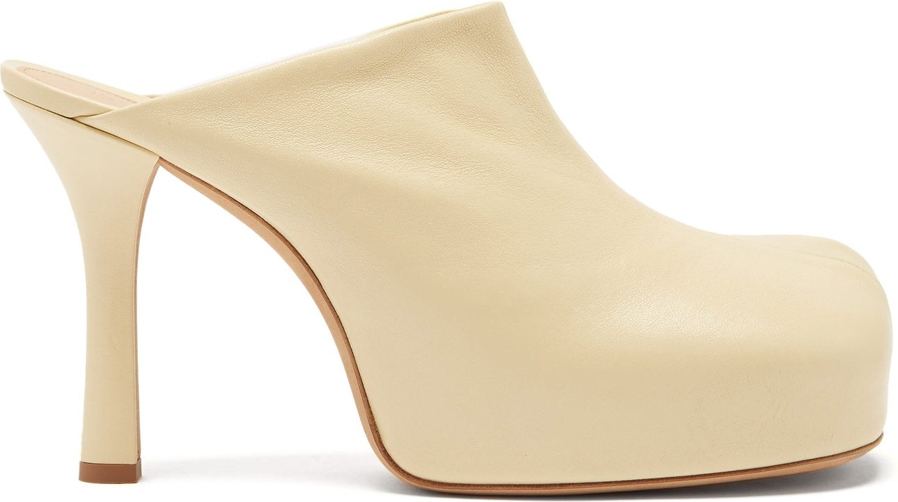 Bottega Veneta BV Bold leather platform mules