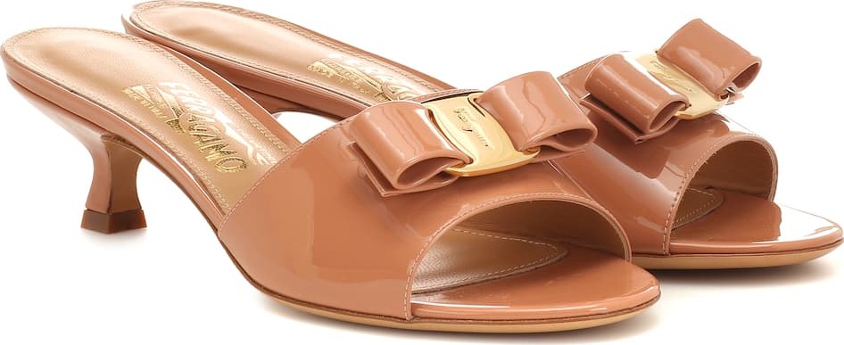 Salvatore Ferragamo Vara Bow patent leather mules