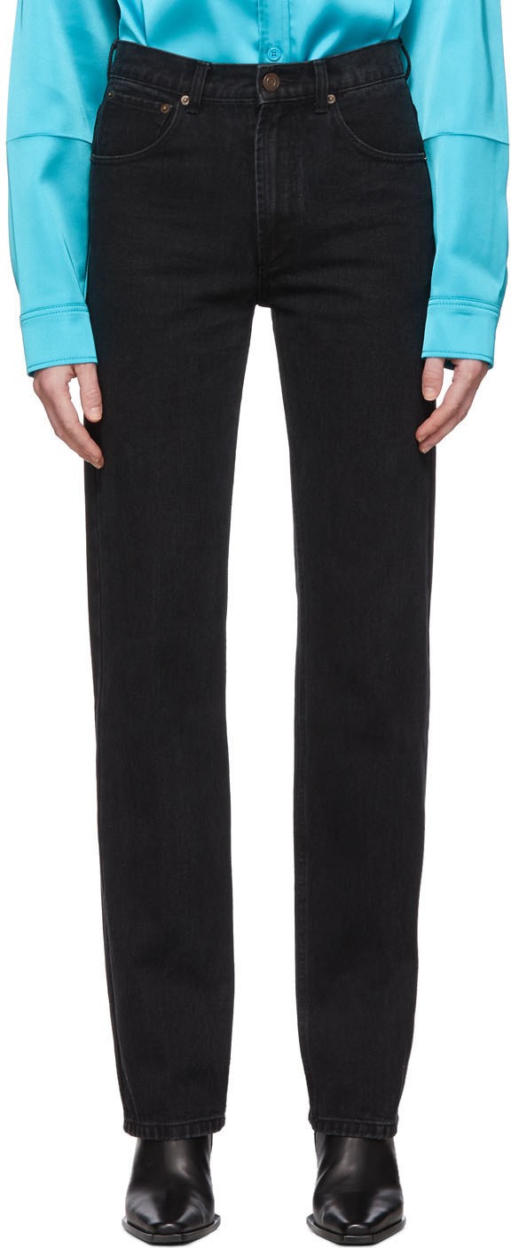 We11done Black Straight-Leg Jeans