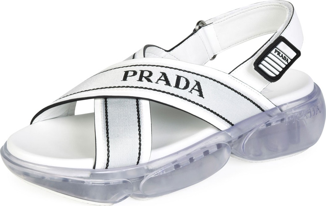 Prada Logo Sport Chunky Sandals