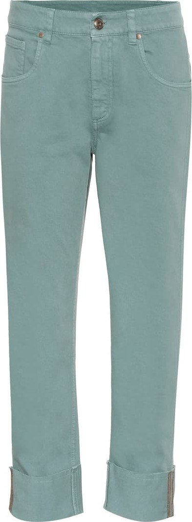Brunello Cucinelli High-rise cropped jeans