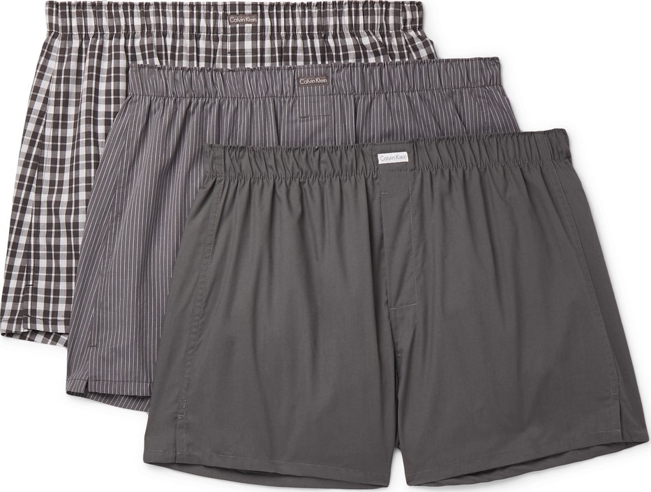 Calvin Klein Underwear Three-Pack Cotton-Blend Boxer Shorts