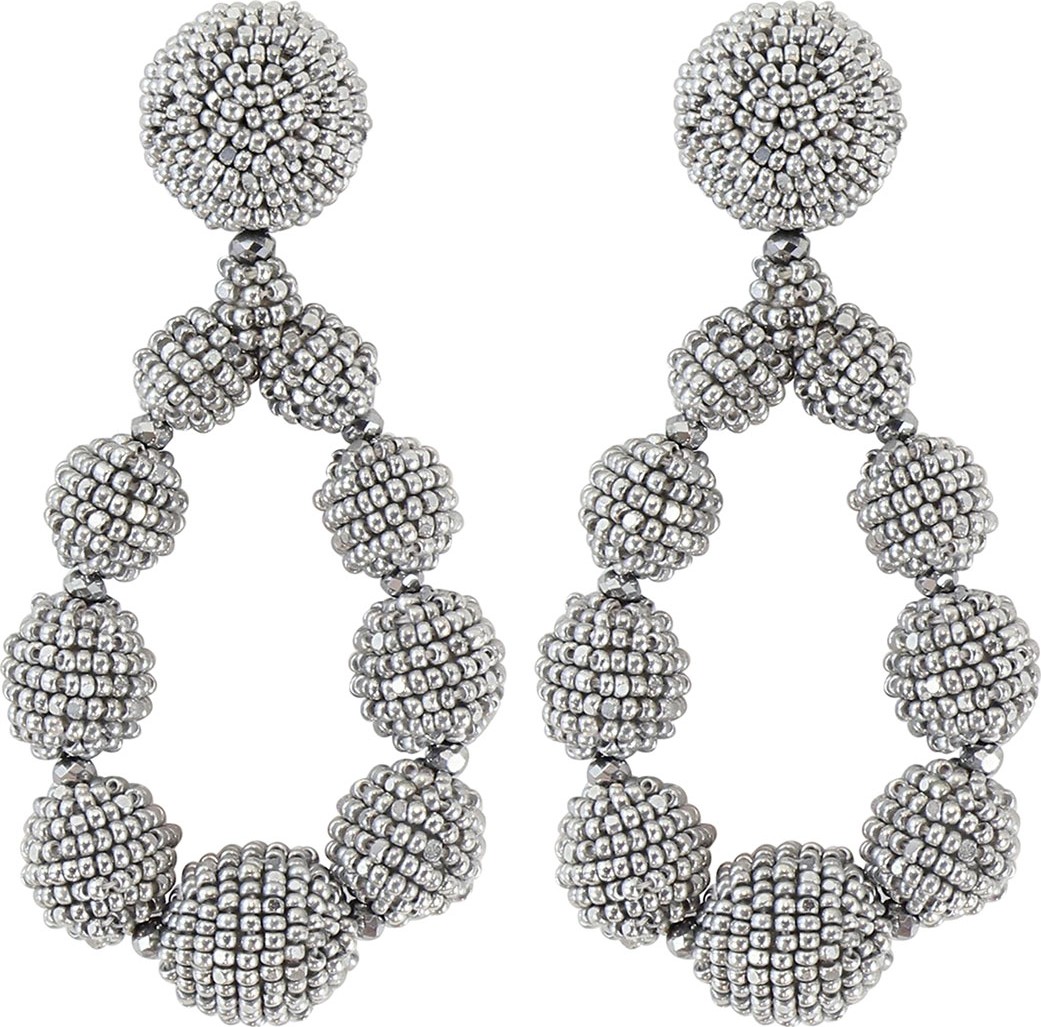 Sachin & Babi Seed Bead Teardrop Clip-On Earrings, Silver