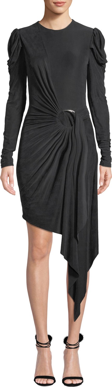 Jonathan Simkhai Sueded Jersey Asymmetric Wrap Dress Jonathan Simkhai Sueded Jersey Asymmetric Wrap Dress
