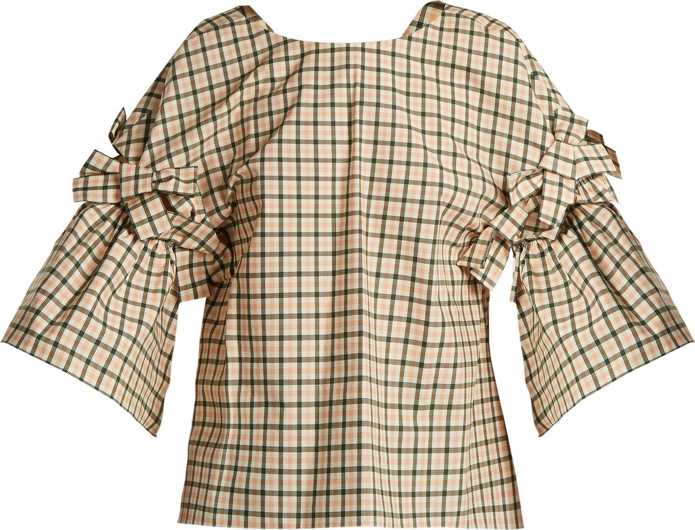 Fendi Bow-embellished check top
