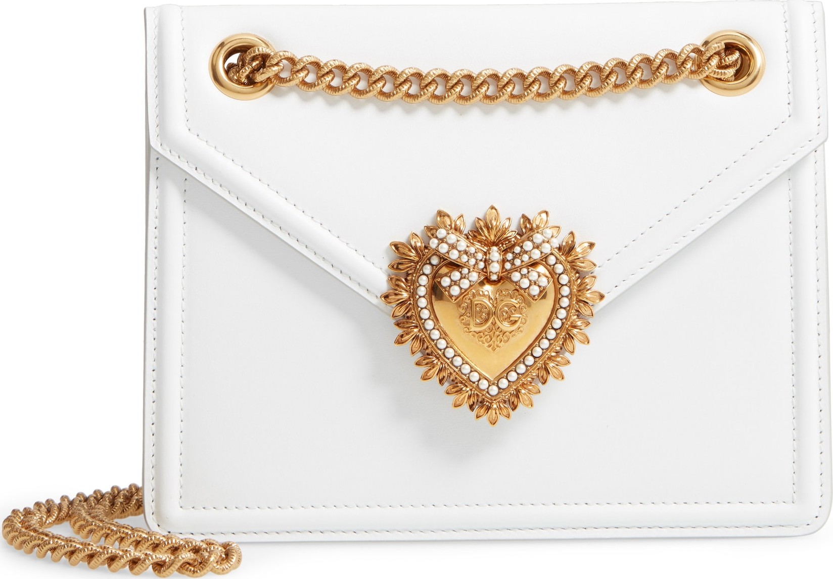 Dolce & Gabbana Small Devotion Leather Shoulder Bag