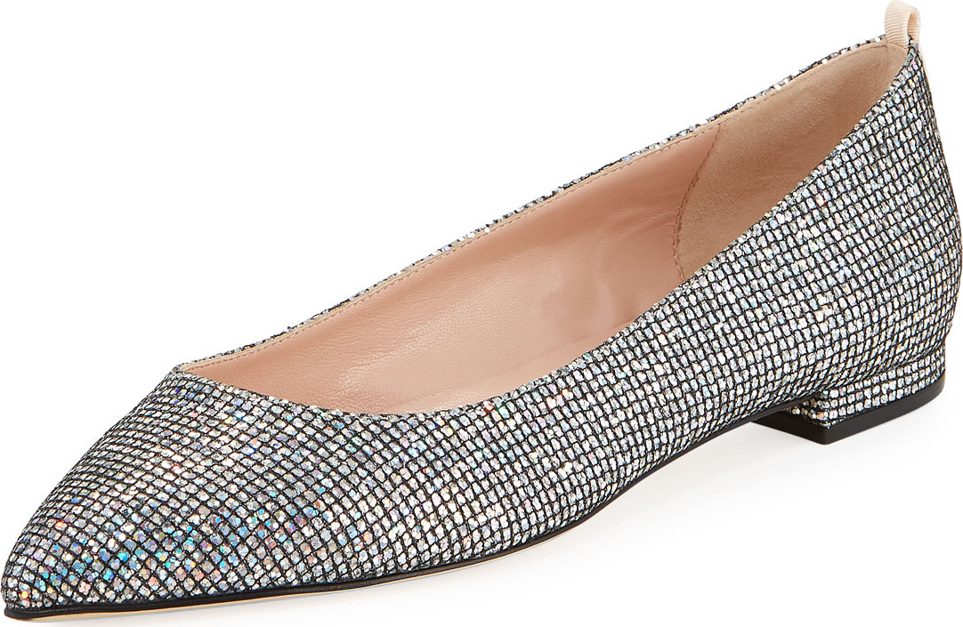 SJP by Sarah Jessica Parker Story Point-Toe Glitter Ballet Flats